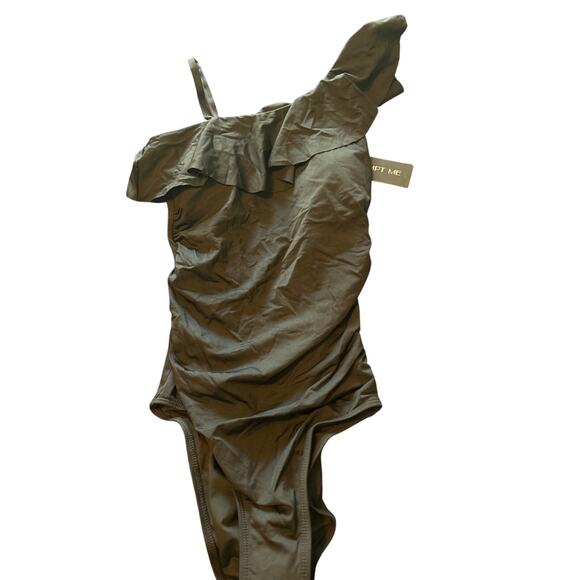 Tempt Me Other - NWT Tempt Me Women's One Piece Swimsuit Black Detachable Strap Ruffle Size XS